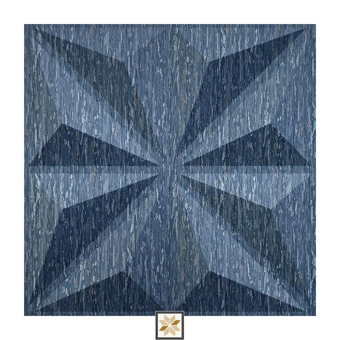 Modern Patterned Look Blue Crystal Wall Panel (1.6x1.6 ft | 15 mm)