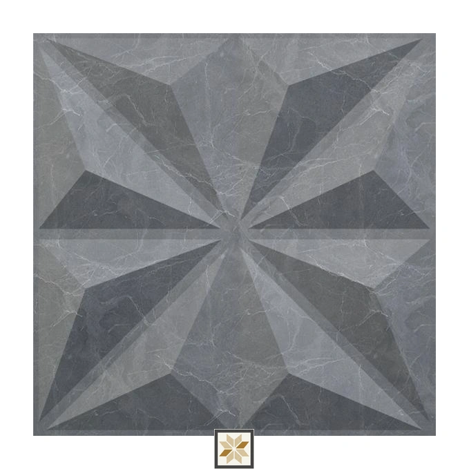 Modern Patterned Look Grey Crystal Wall Panel (1.6x1.6 ft | 15 mm)