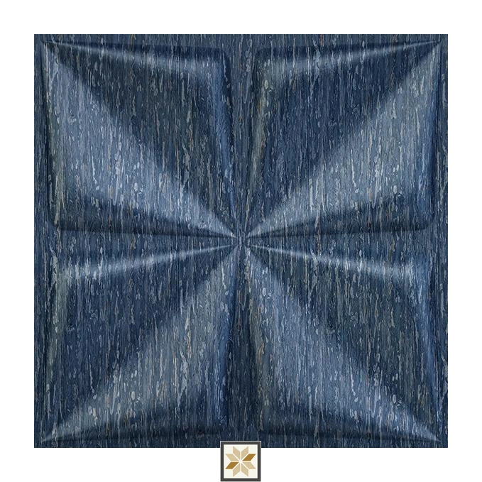 Modern Patterned Look Blue Bloom Wall Panel (1.6x1.6 ft | 15 mm)