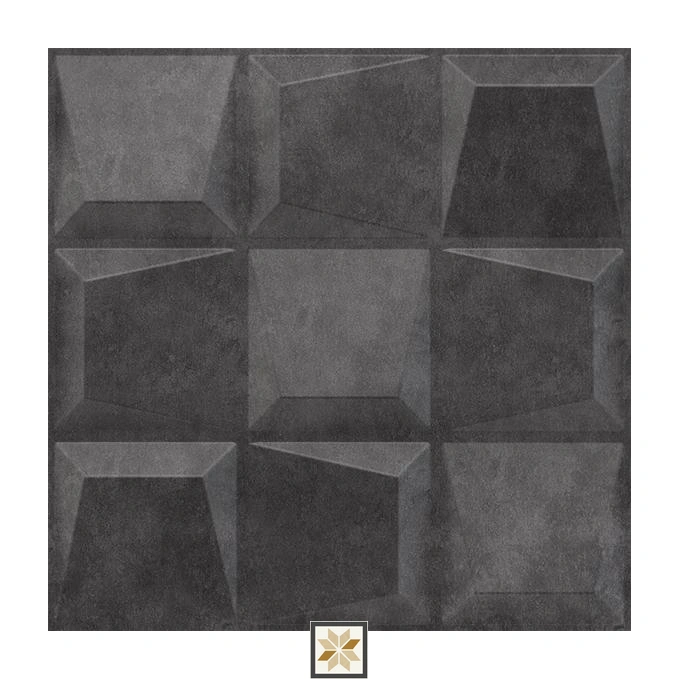 Modern Patterned Look Grey Cubical Wall Panel (1.6x1.6 ft | 15 mm)