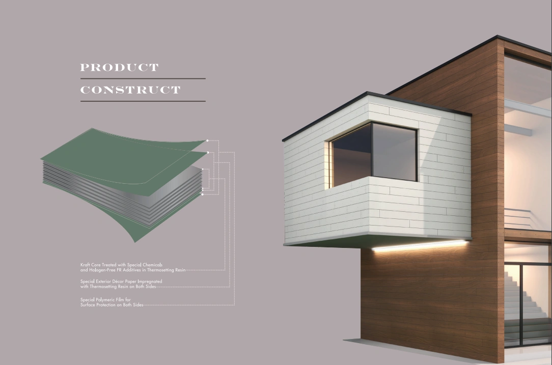 Brown Matte Lava Moreno Stone Texture HPL sheet (10x4.25 feet,6 mm) : HPLS-52465