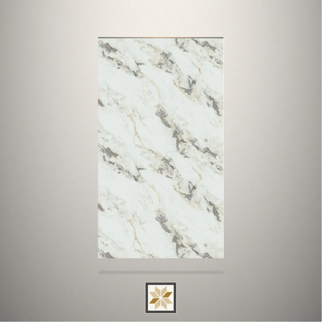 High Gloss Marble White Laminate (8x4 feet,1 mm): LM-10102
