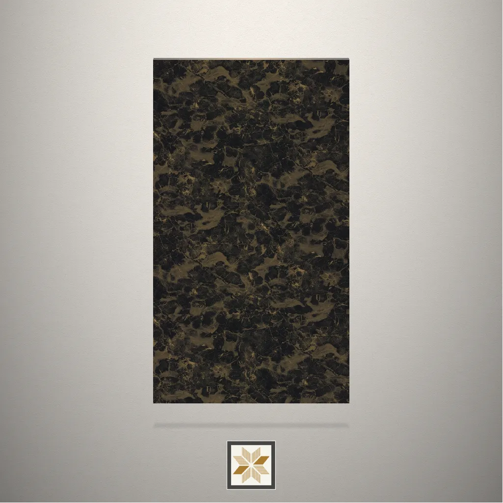 High Gloss Dynamic Calacatta Marble Brown Laminate (8x4 feet,1 mm): LM-10326