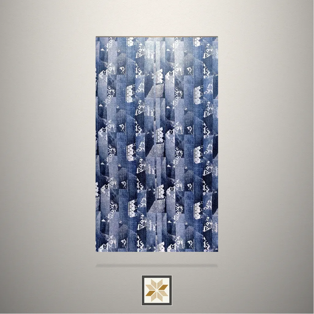 Textured Pattern Blue Laminate (8x4 feet,1 mm): LM-10834