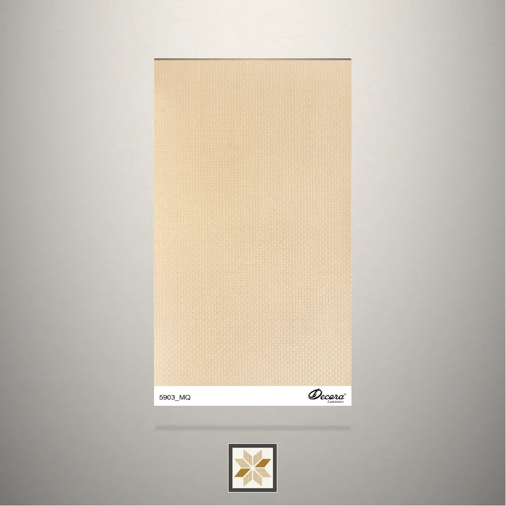 Textured Chequer Beige Digital Printed Brown Laminate (8x4 feet,1 mm): LM-10900