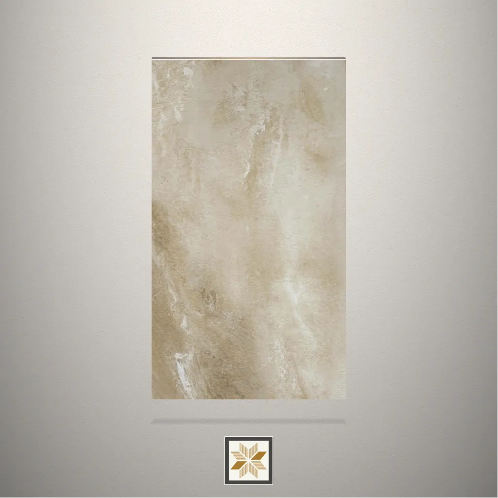 Textured Volcano Ivory Marble Brown Laminate (8x4 feet,1 mm): LM-10947