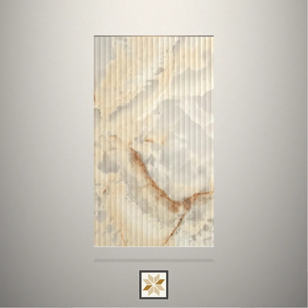 HM Fluted Beige Laminate (8x4 feet,1 mm): LM-11984