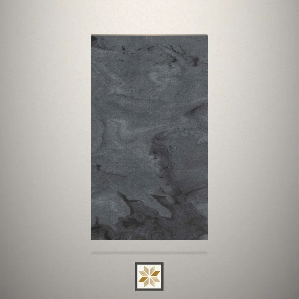 High Gloss Slat Silk Marble Black Laminate (8x4 feet,1 mm): LM-12810