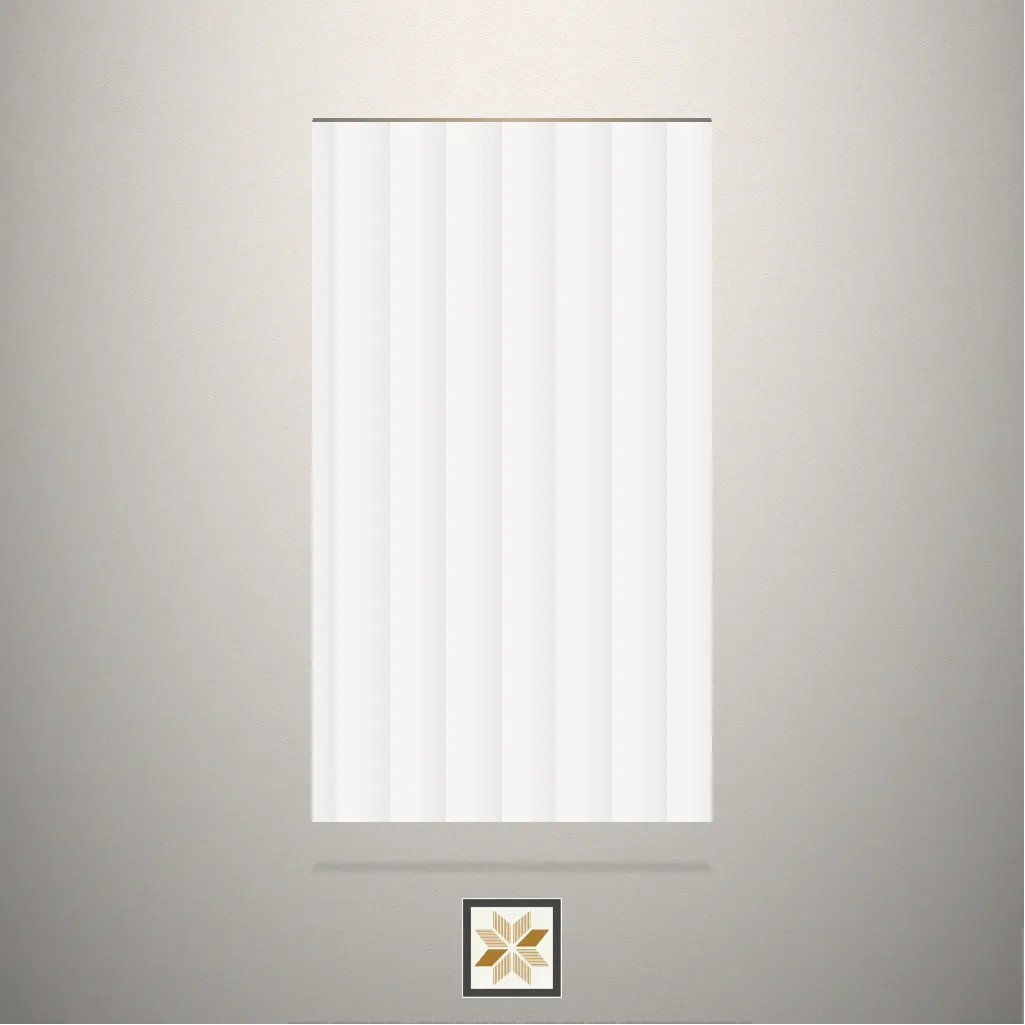 Gloss Fluted White Laminate (8x4 feet,2.5 mm): LM-13379-C