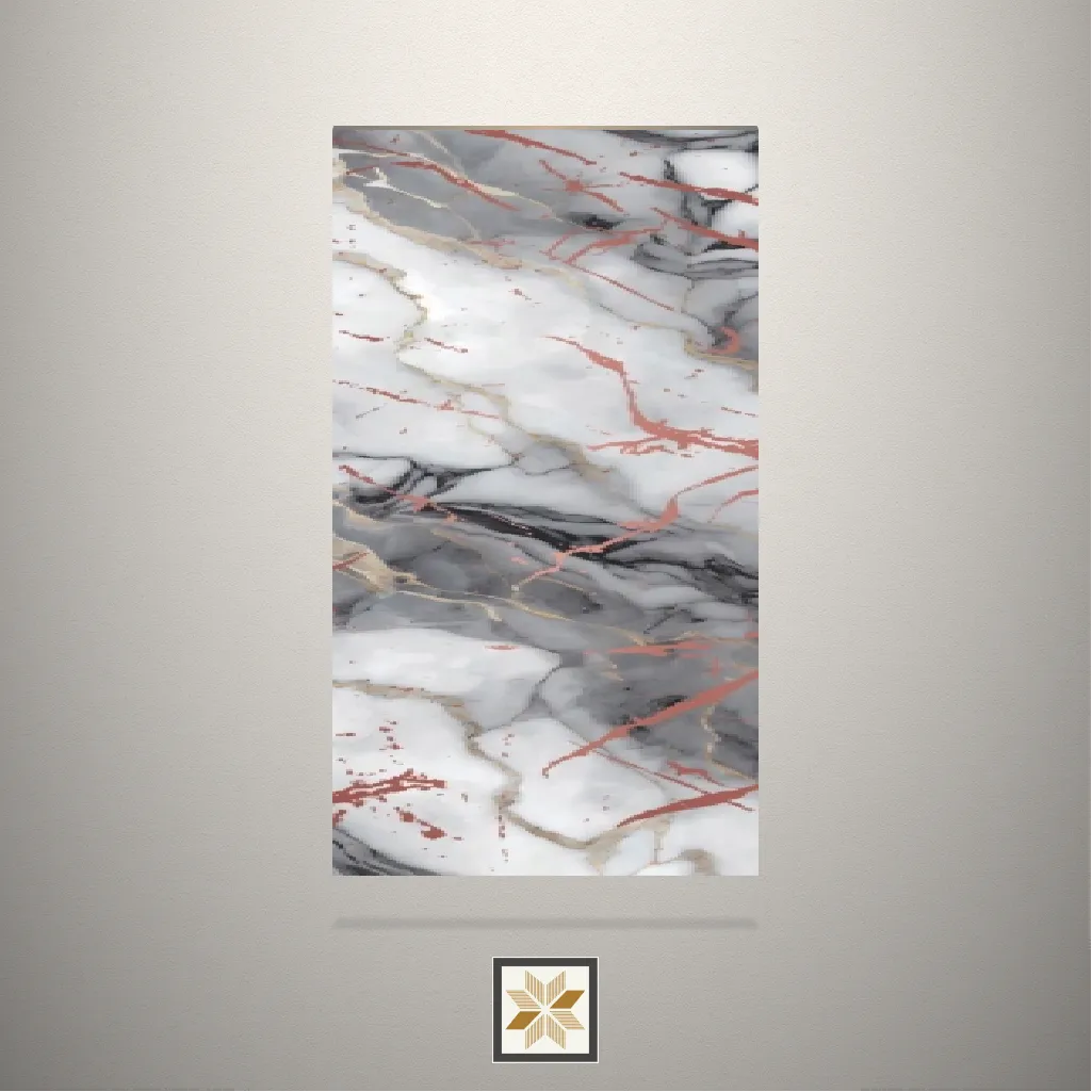 High Gloss Marble Grey Laminate (8x2 feet,1.5 mm): LM-12834