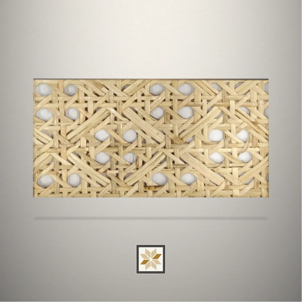 Floral Webbing Cane Rattan Gold Laminate (25x2 feet,): LM-13042