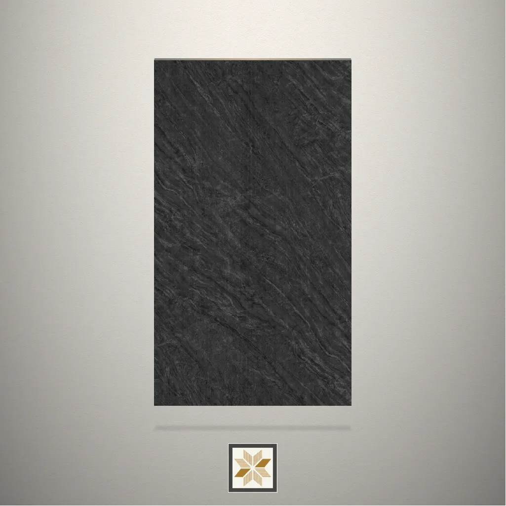 Textured Haemus Marble Marble Black Laminate (8x4 feet,1 mm): LM-13058