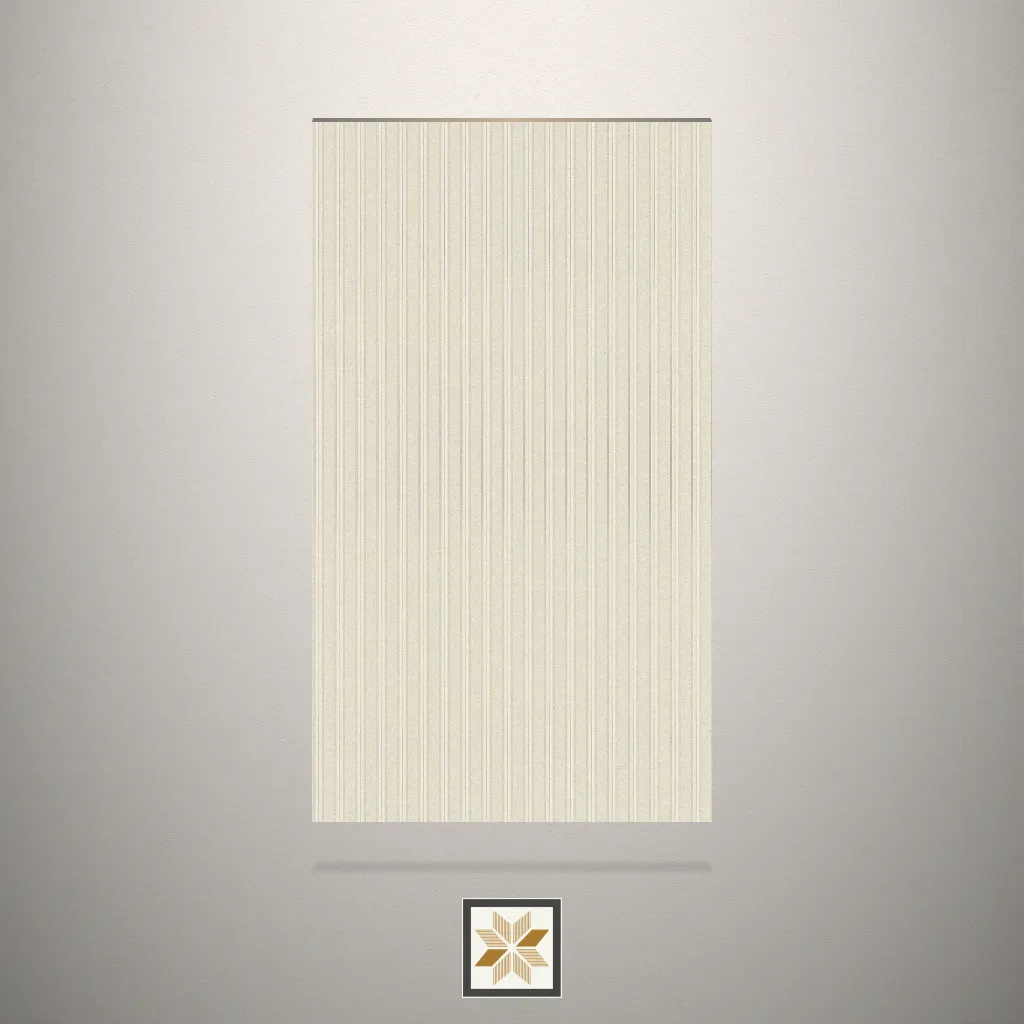Textured Metallic White Fluted Beige Laminate (8x4 feet,1 mm): LM-13073