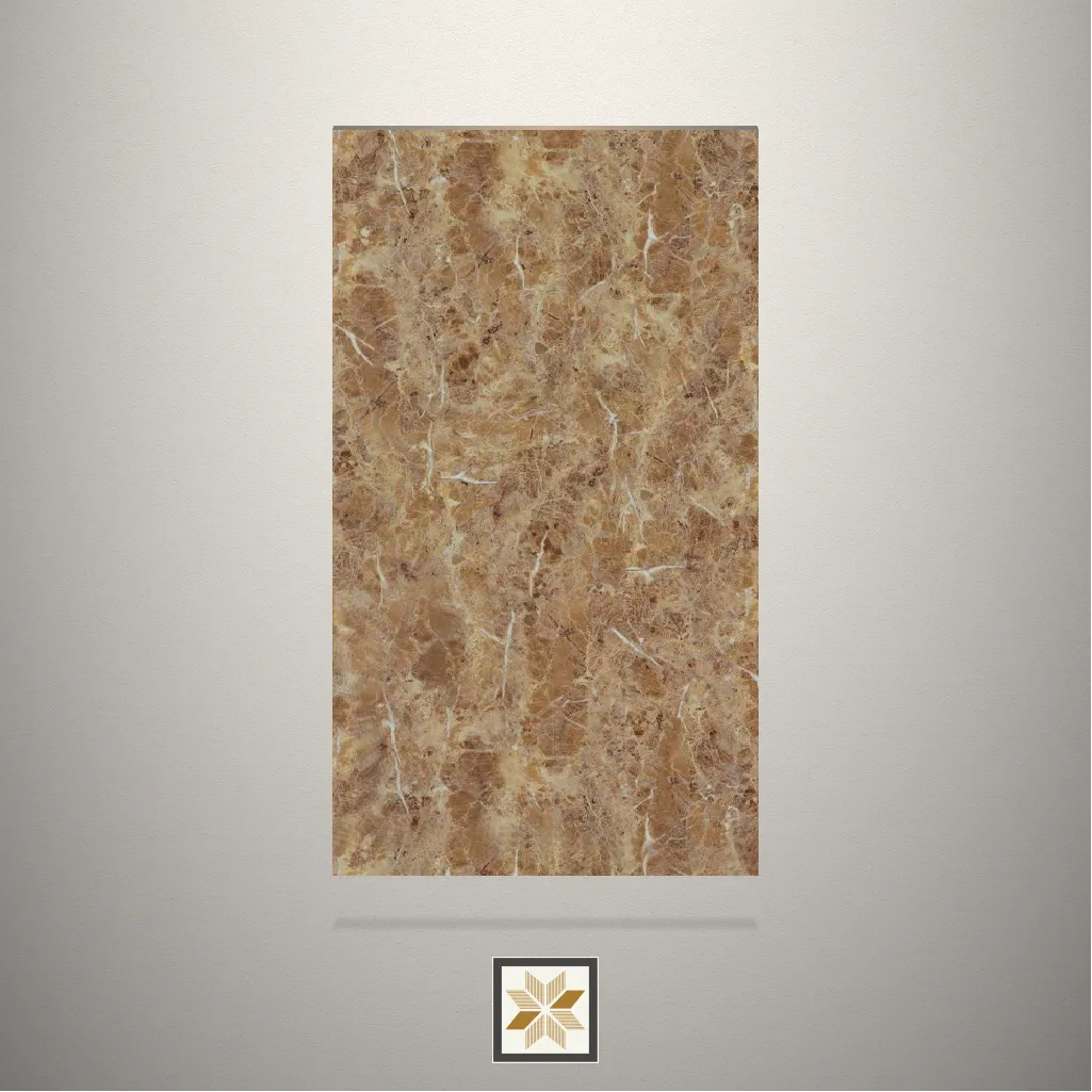 Gloss Italian Marble 1 Marble Brown Laminate (8x4 feet,1 mm): LM-13094