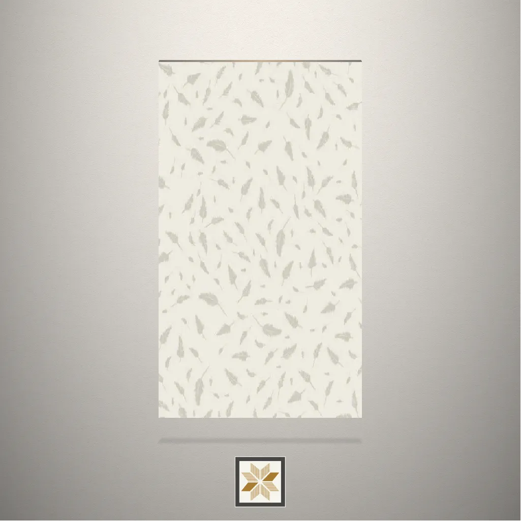 Gloss White Feather Pattern White Laminate (8x4 feet,1 mm): LM-13157