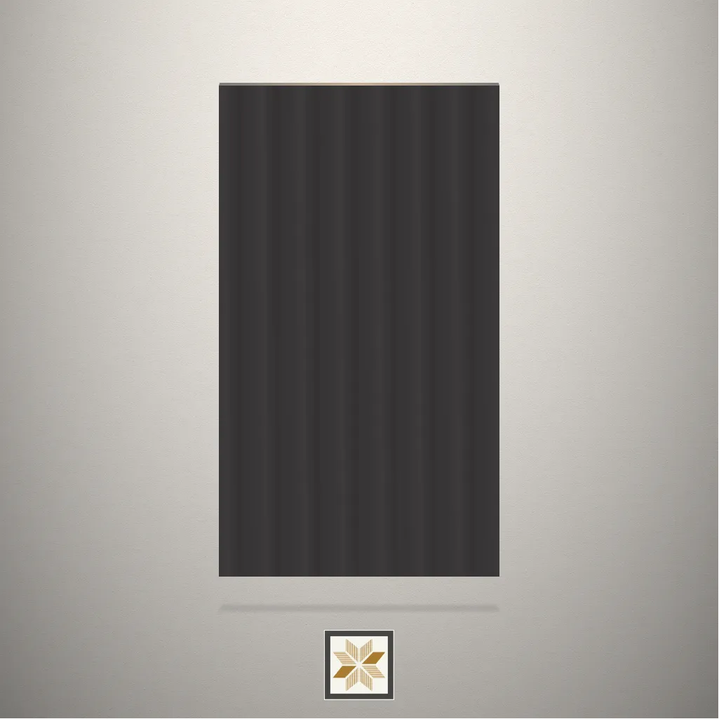 Gloss Fluted Black Laminate (8x4 feet,2.5 mm): LM-13640-C