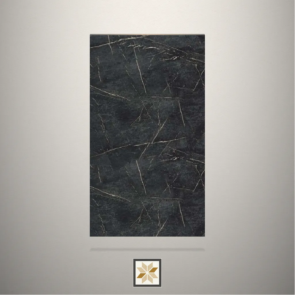 High Gloss Marble Black Laminate (8x4 feet,1.5 mm): LM-13531