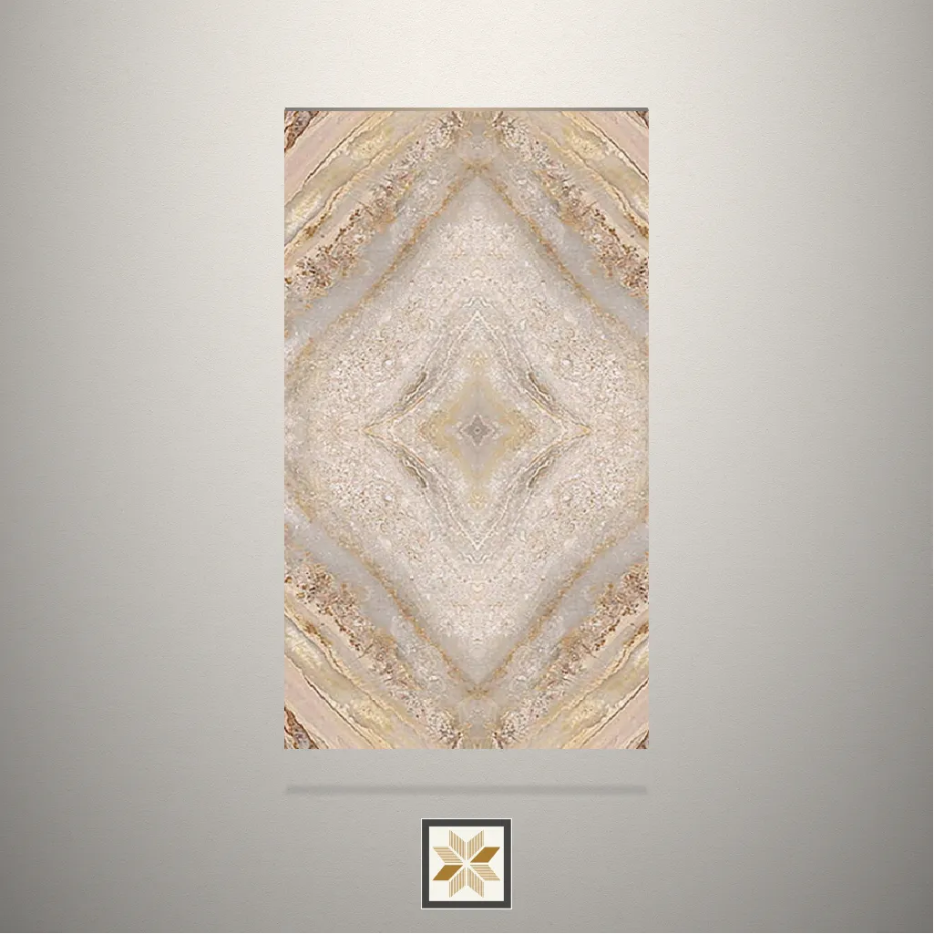 Gloss Sandstone Splendor Marble Brown Laminate (8x4 feet,1 mm): LM-13903