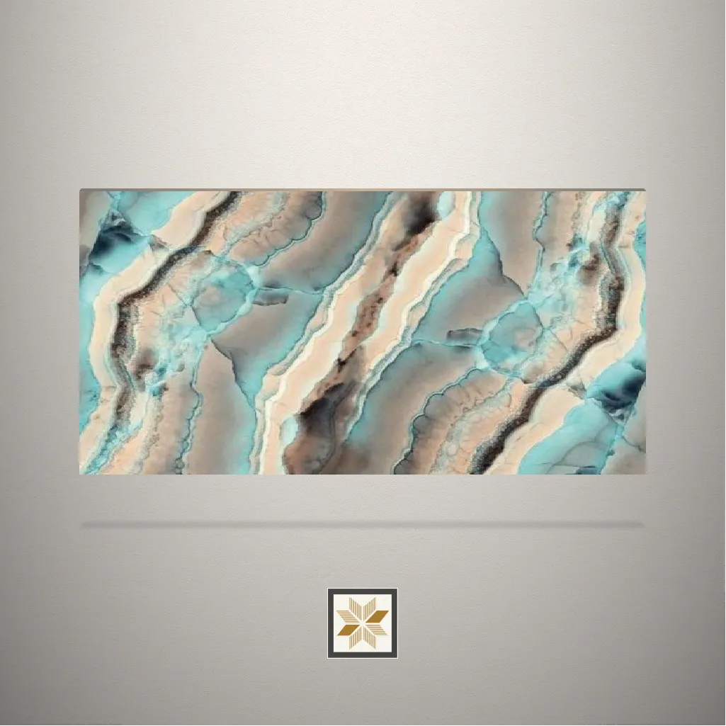 High Gloss Molten Design Marble Multi Colour Laminate (8x4 feet,1 mm): LM-14254