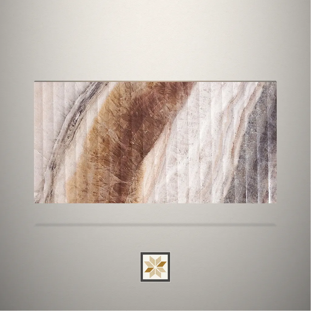 Gloss Dunesone Drift Fluted Multi Colour Laminate (8x4 feet,1 mm): LM-14404-F