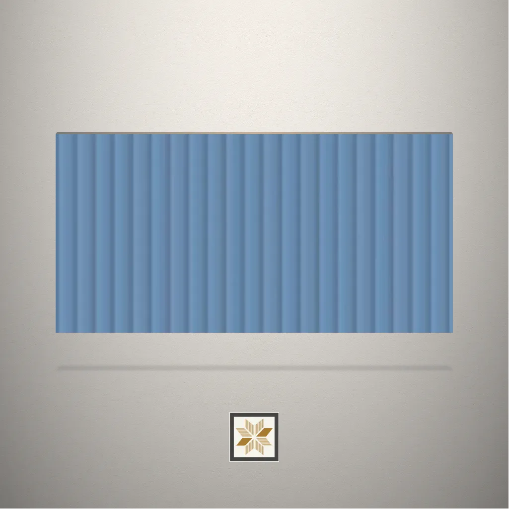 Matt Blue Fluted Fluted Blue Laminate (8x4 feet,1 mm): LM-14523-B