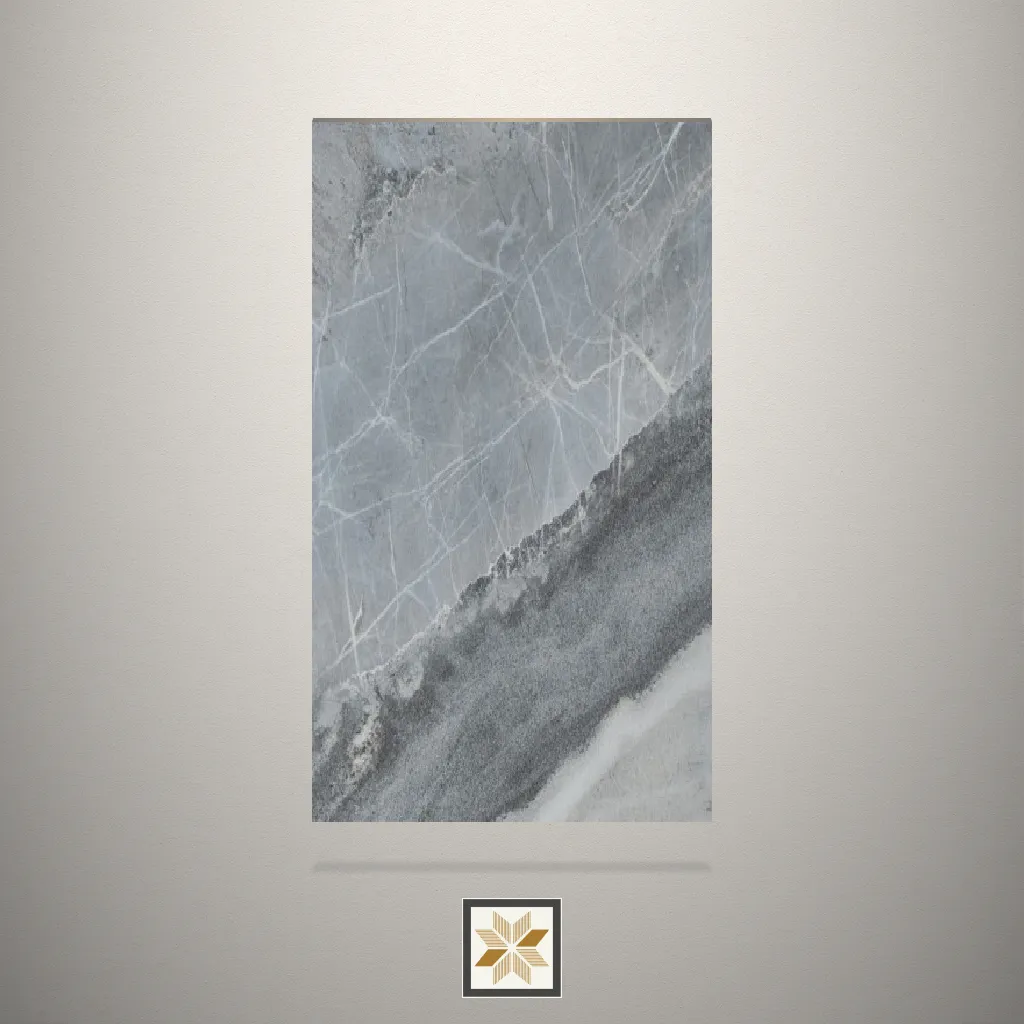 High Gloss Glacier Mist Stone Grey Laminate (8x4 feet,1 mm): LM-14412-D