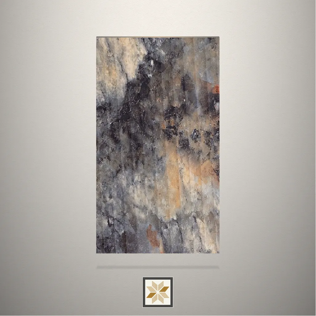 Gloss Volcanic Burst Fluted Grey Laminate (8x4 feet,1 mm): LM-14415-B