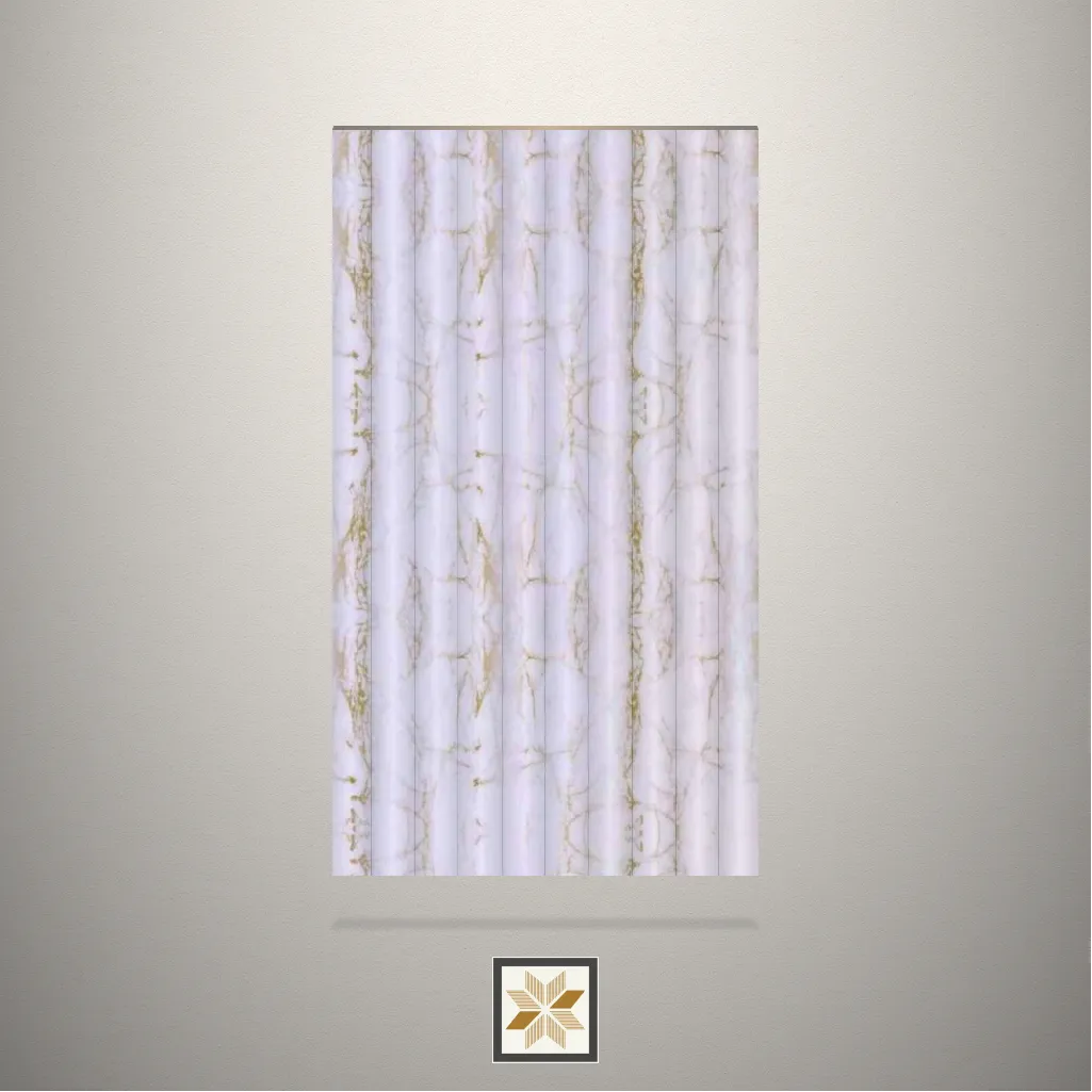 High Gloss Fluted White Laminate (8x4 feet,2.5 mm): LM-14417