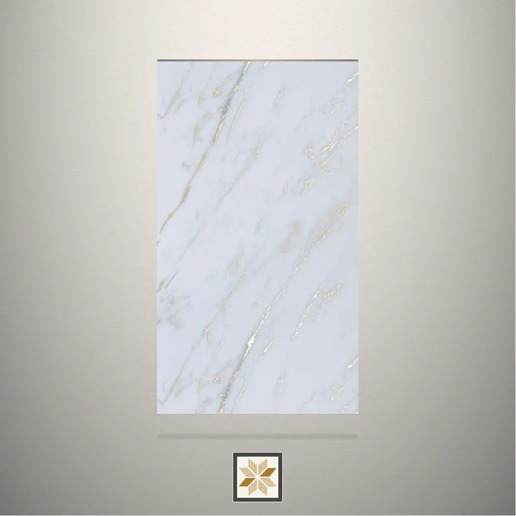 High Gloss Porcelain Marble Marble Beige Laminate (8x4 feet,1.5 mm): LM-14449