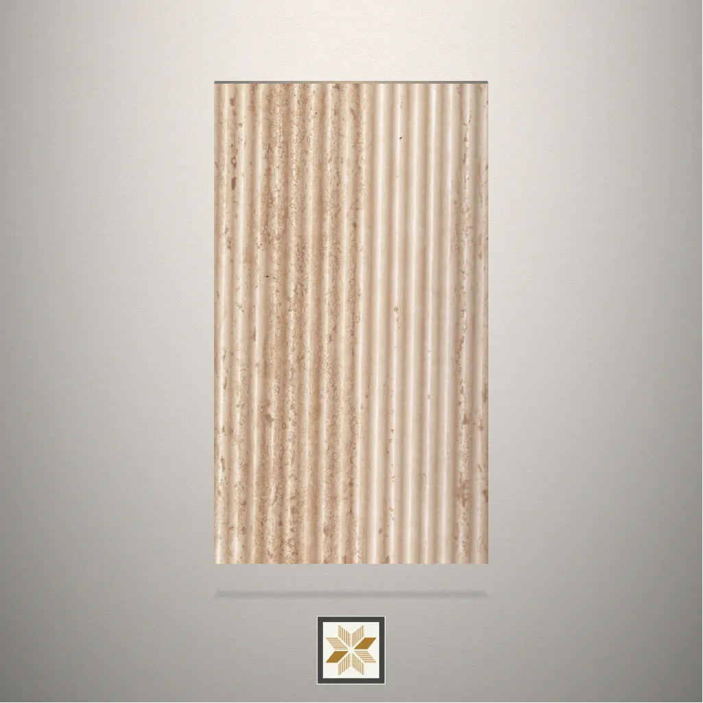 Textured Glam It Up Collection Fluted Cream Laminate (8x4 feet,1.25 mm): LM-14529