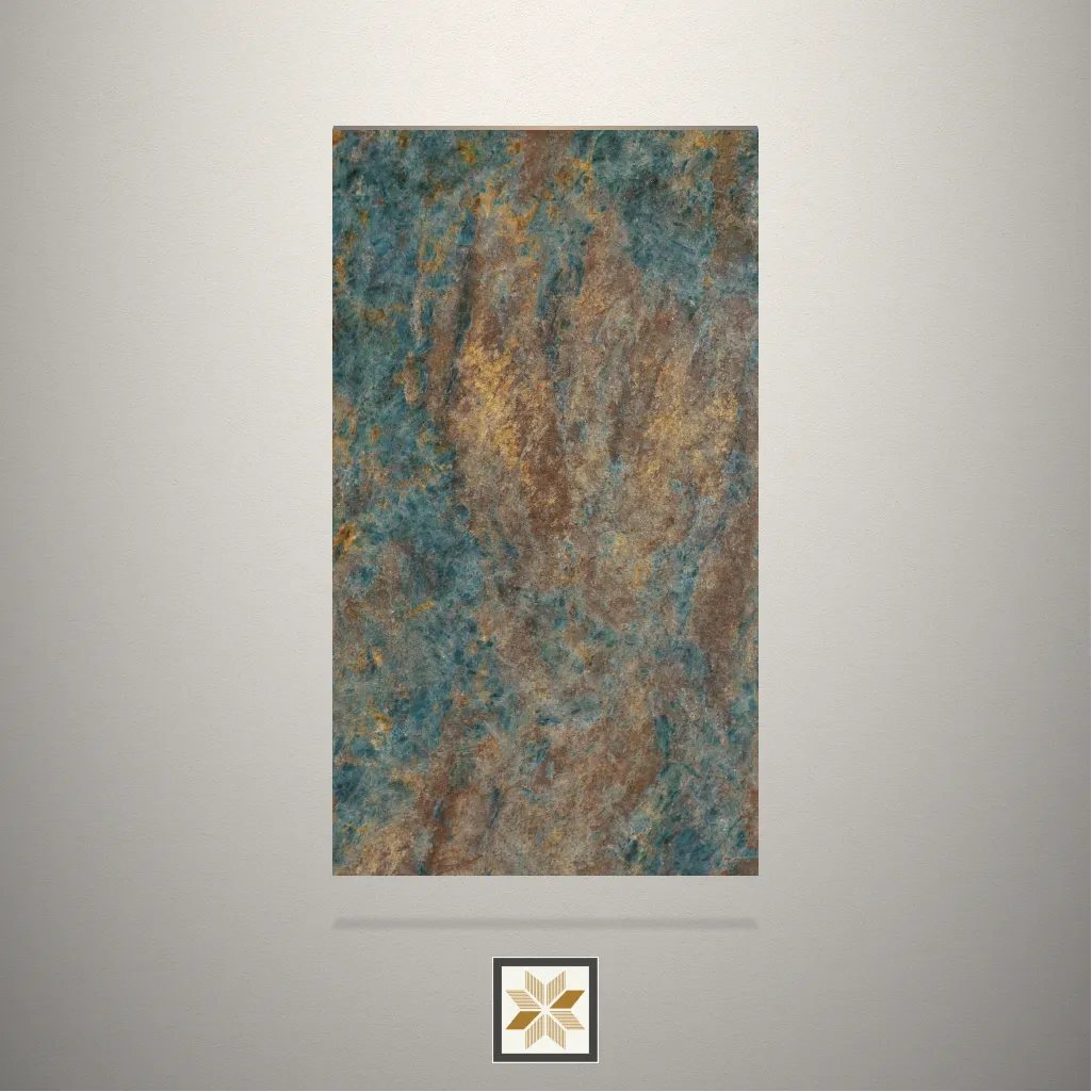 High Gloss Aquabella Marble Brown Laminate (8x4 feet,1 mm): LM-14677