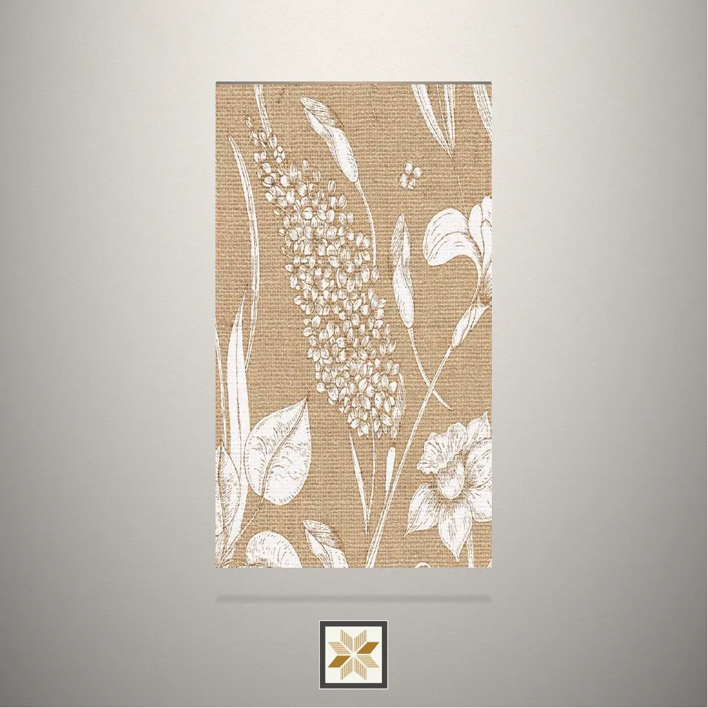 Textured Golden Floral Light Pattern Brown Laminate (8x4 feet,1 mm): LM-14696