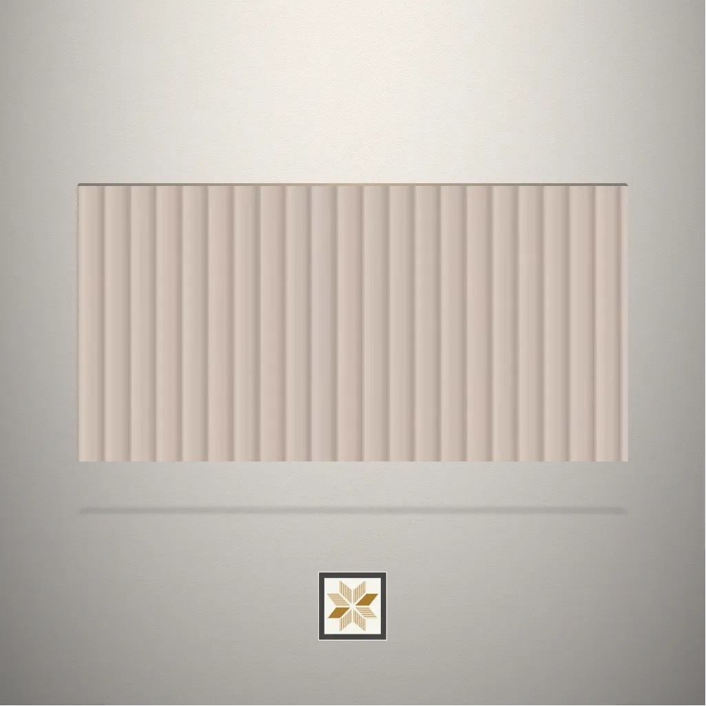 Gloss Beige Fluted Fluted Beige Laminate (8x4 feet,1 mm): LM-14771-B