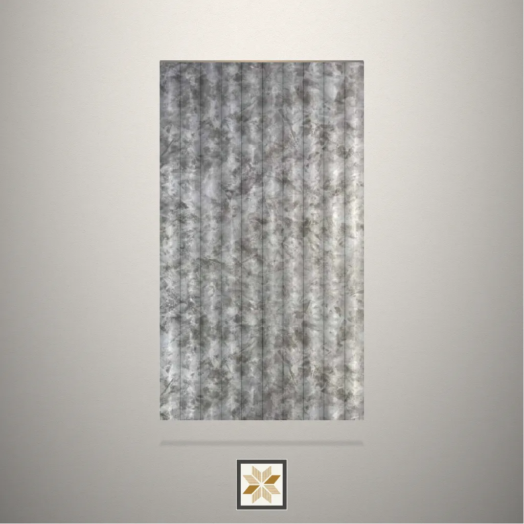 High Gloss Pristine Pleat Fluted Grey Laminate (8x4 feet,2.5 mm): LM-14970