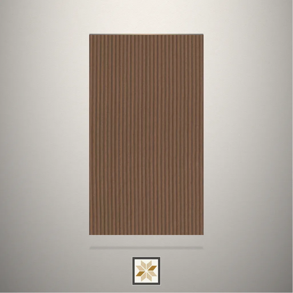 Milano Walnut Fluted Brown Laminate (8x4 feet,0.8 mm): LM-14981