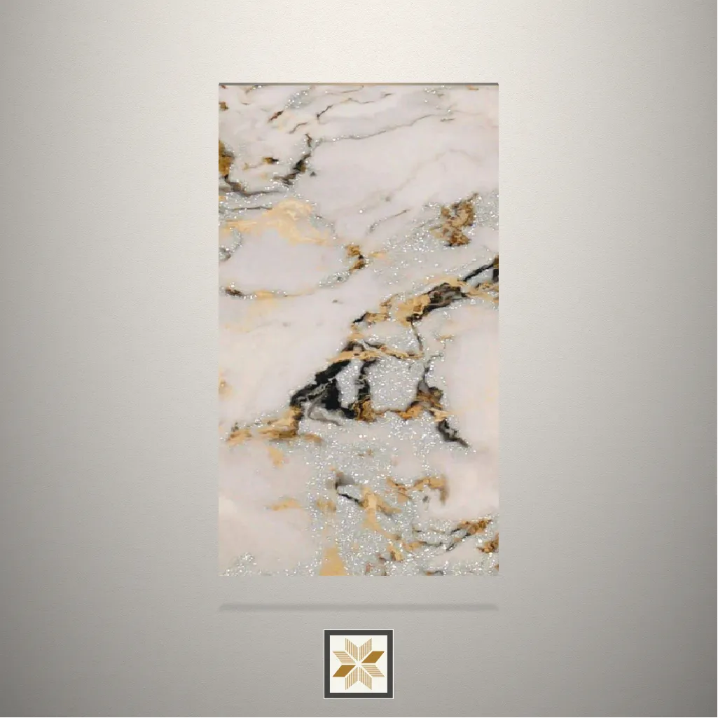 Gloss Stormy Marble Marble Beige Laminate (8x4 feet,1 mm): LM-15011