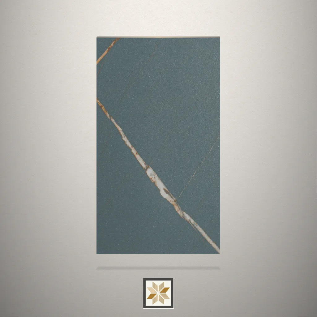 High Gloss Crysta Blue Marble Blue Laminate (8x4 feet,1 mm): LM-15198