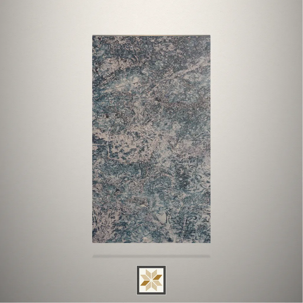 Matt Alaska Blue Marble Blue Laminate (8x4 feet,1 mm): LM-15250