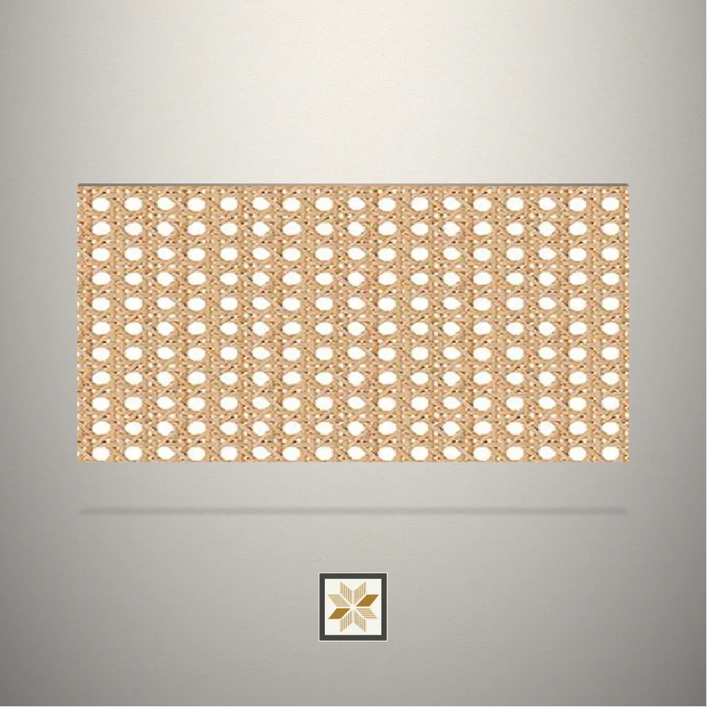 Textured Cross White Cane Rattan Brown Laminate (8x4 feet,1 mm): LM-15409