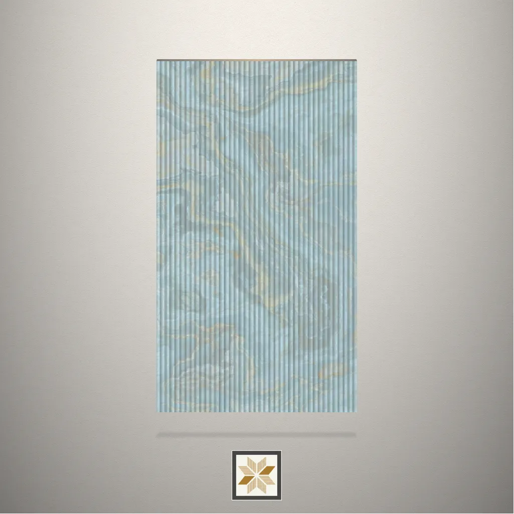 Super Matt Fluted Blue Laminate (8x4 feet,1 mm): LM-15640