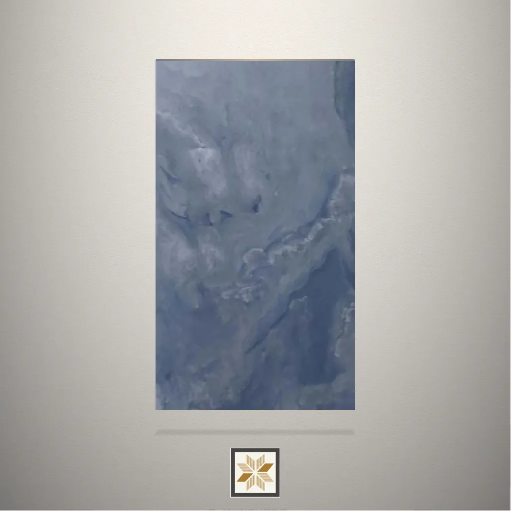 High Gloss Marrom Imperial Marble Blue Laminate (8x4 feet,1.5 mm): LM-15643