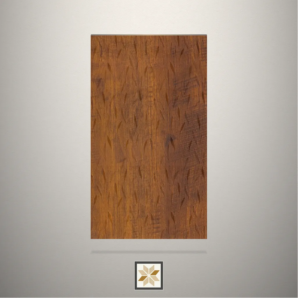 Textured Flower Wally Pattern Brown Laminate (8x4 feet,1 mm): LM-15654