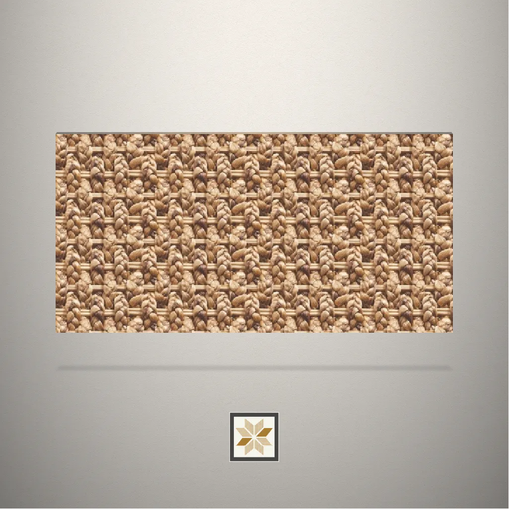 Textured Braided Cane Fabric Linen Cream Laminate (8x4 feet,1 mm): LM-15700