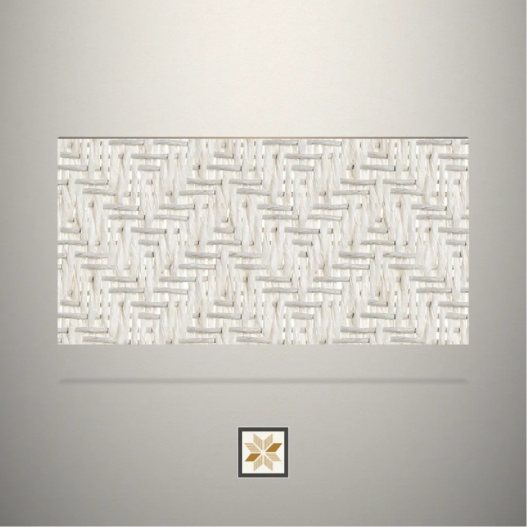 Textured Biaxial Cane Natural Fabric Linen Cream Laminate (8x4 feet,1 mm): LM-15704