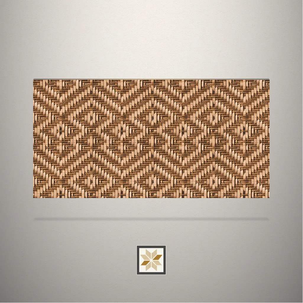 Textured Twisted Cane Fabric Linen Cream Laminate (8x4 feet,1 mm): LM-15711