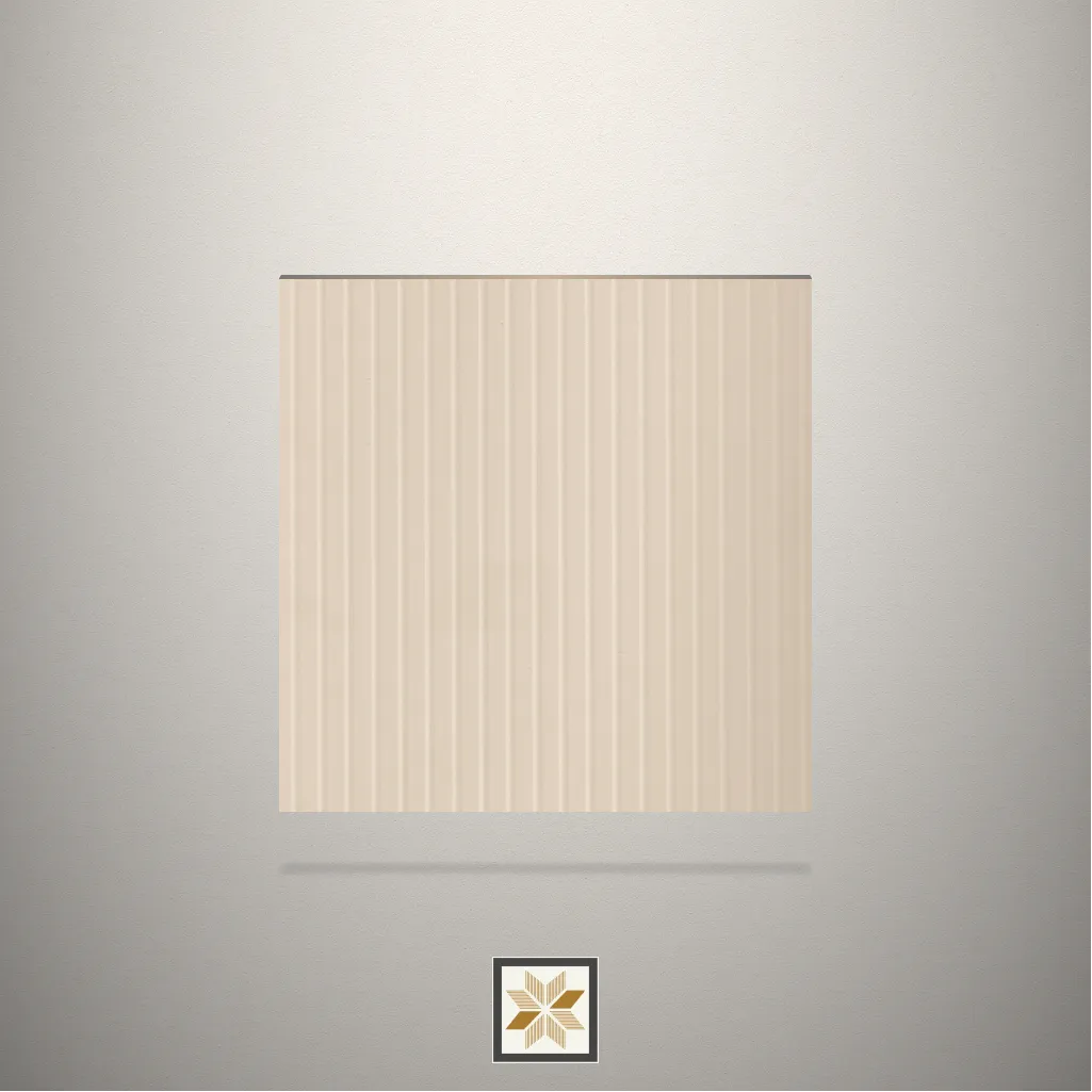 Textured Fluted Cream Laminate (8x4 feet,1 mm): LM-15861