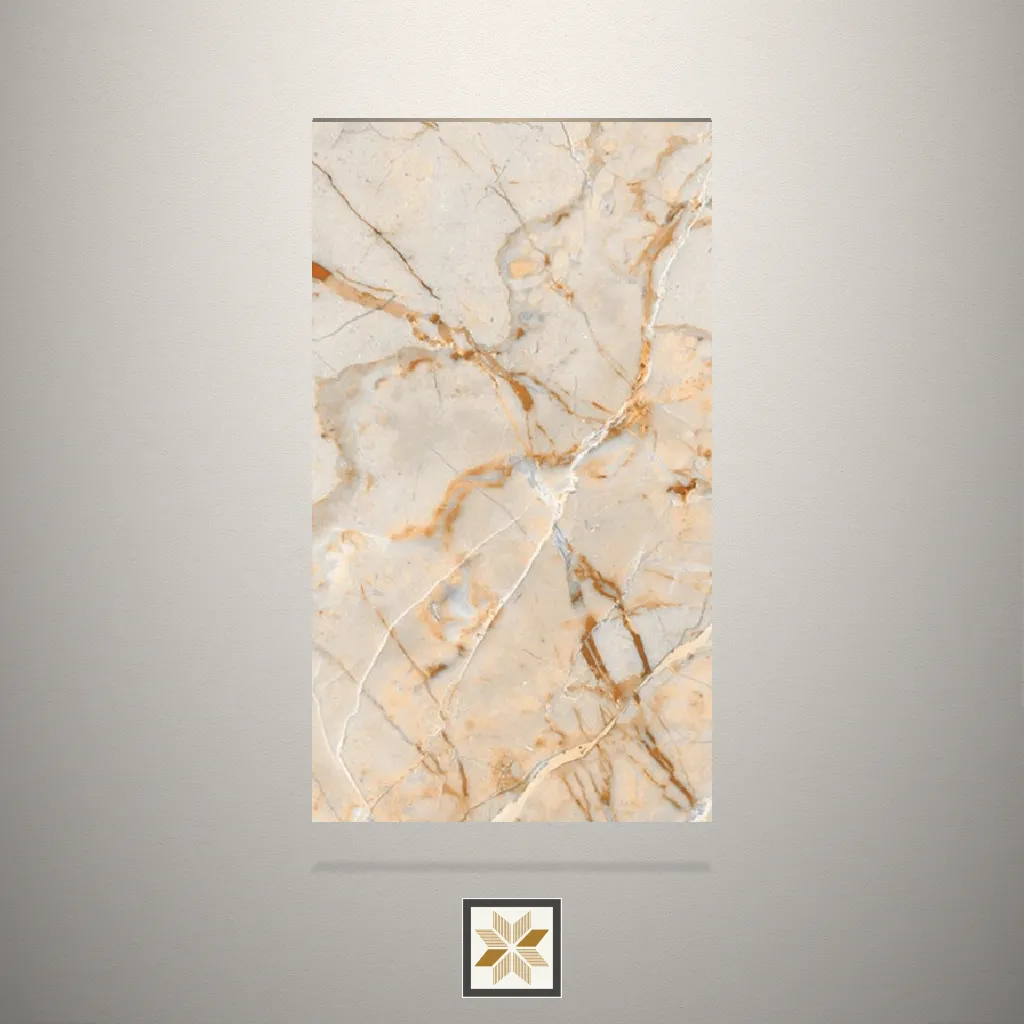 Textured Calacatta Gold Marble Brown Laminate (8x4 feet,1 mm): LM-15868
