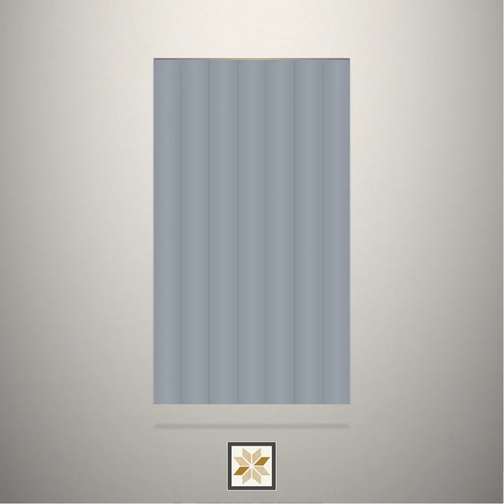 High Gloss Pristine Pleat Fluted Grey Laminate (8x4 feet,2.5 mm): LM-15959