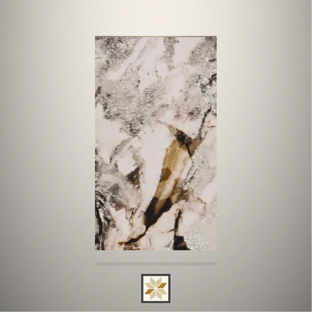 Gloss Royal Fossil Marble Beige Laminate (8x4 feet,1 mm): LM-16046