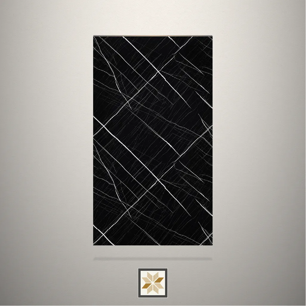 Gloss Marble Black Laminate (8x4 feet,1.5 mm): LM-16260